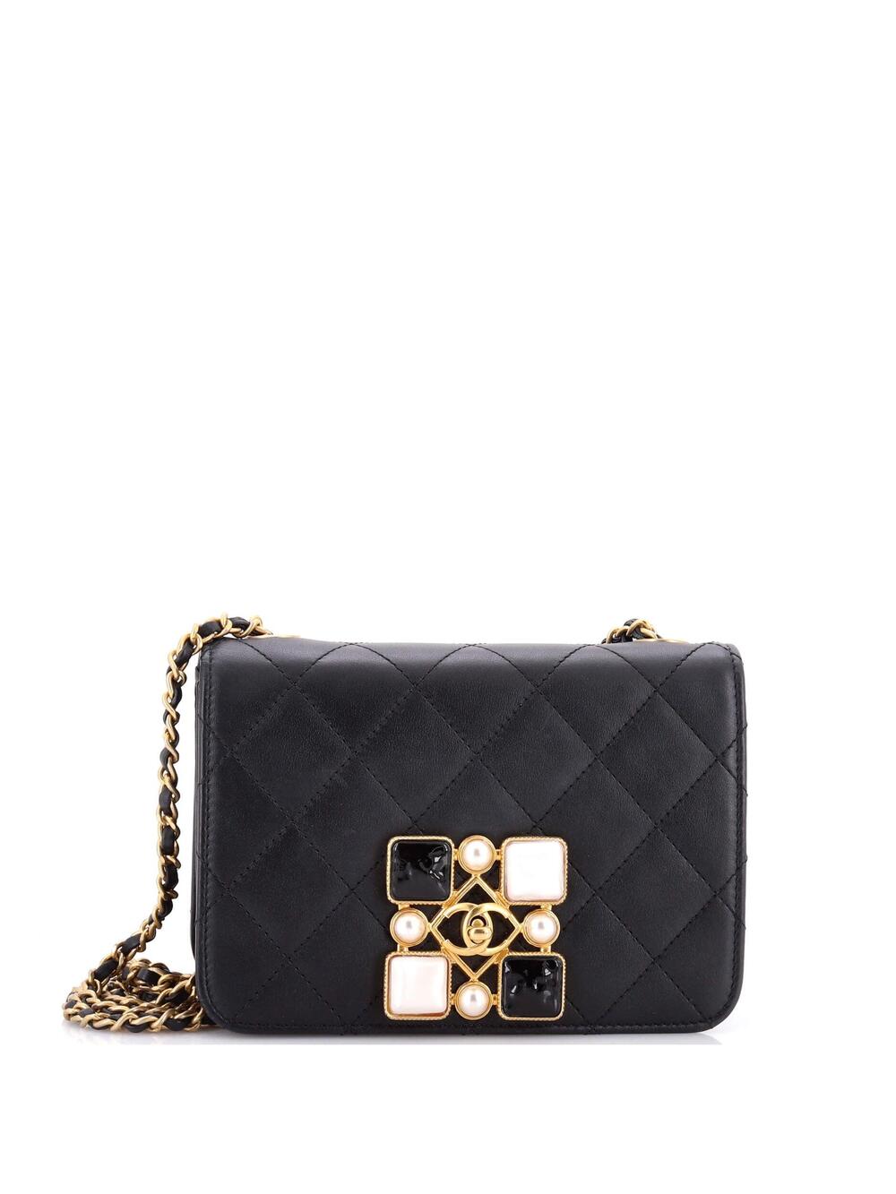 Chanel Resin And Pearl Cc Full Flap Bag #240085C46B
